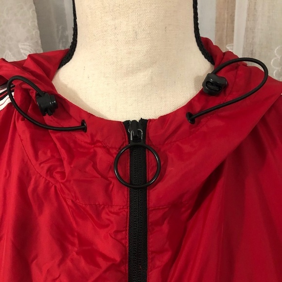 Garage  red windbreaker striped sleeves SZ L - Picture 9 of 14